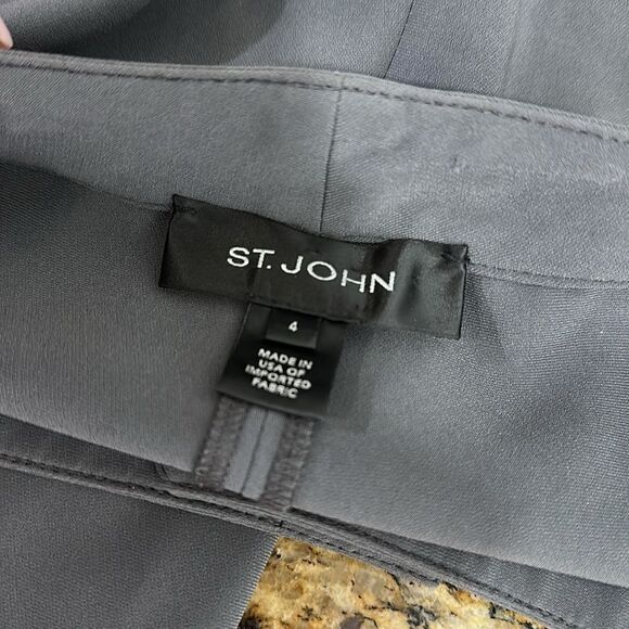 St. John Classic High Rise Straight Leg Trousers Pants In Dark Gray Size 4 - Picture 4 of 8